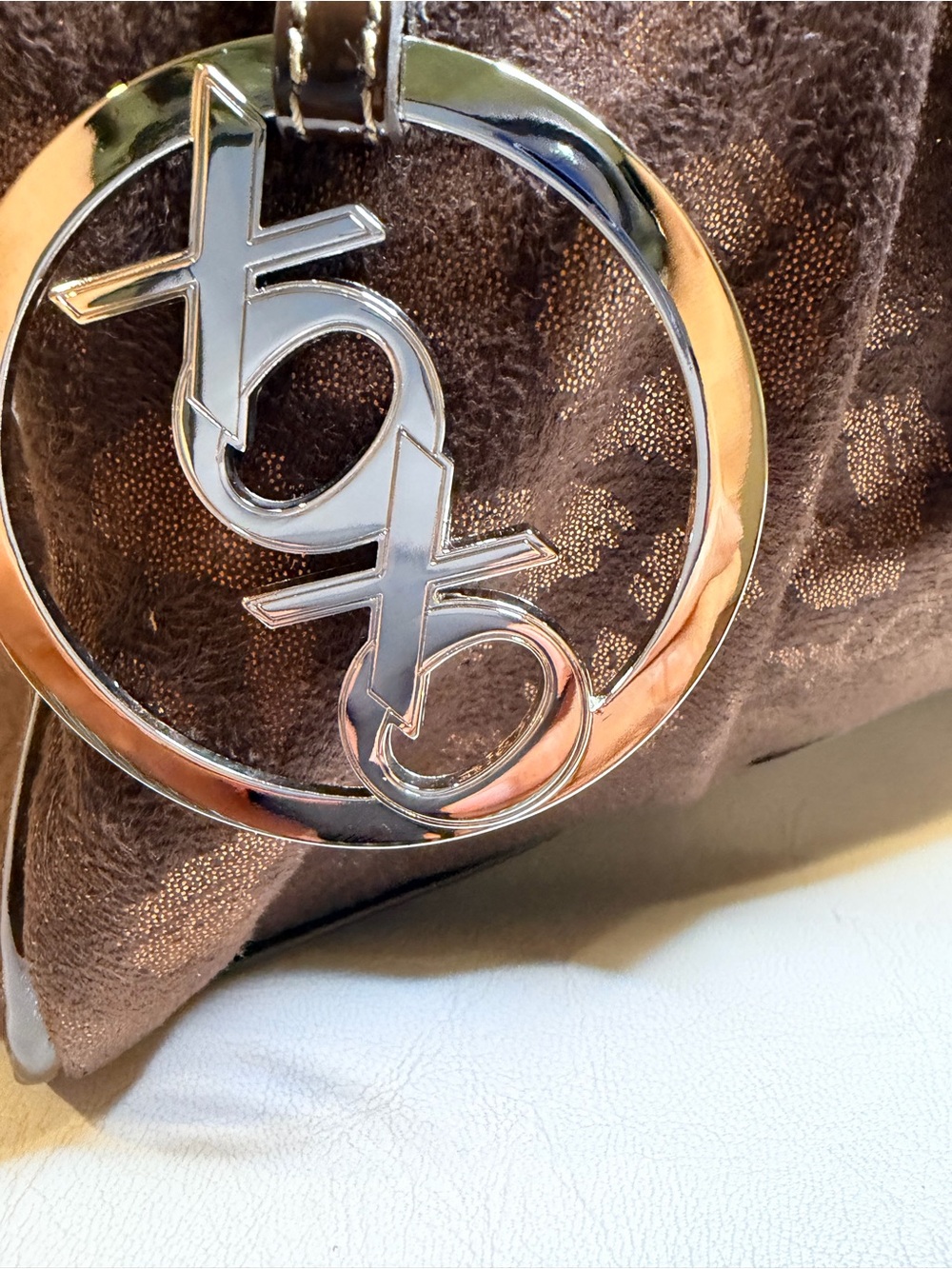 Oxo Brown Logo-Print Dome Satchel - Picture 2 of 16